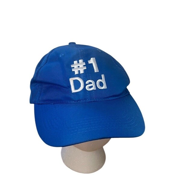 Vintage #1 Dad Strapback Blue Adjustable Baseball Cap - Picture 1 of 4